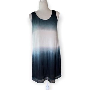 Blue Womens Ombre Sleeveless Dress SZ S